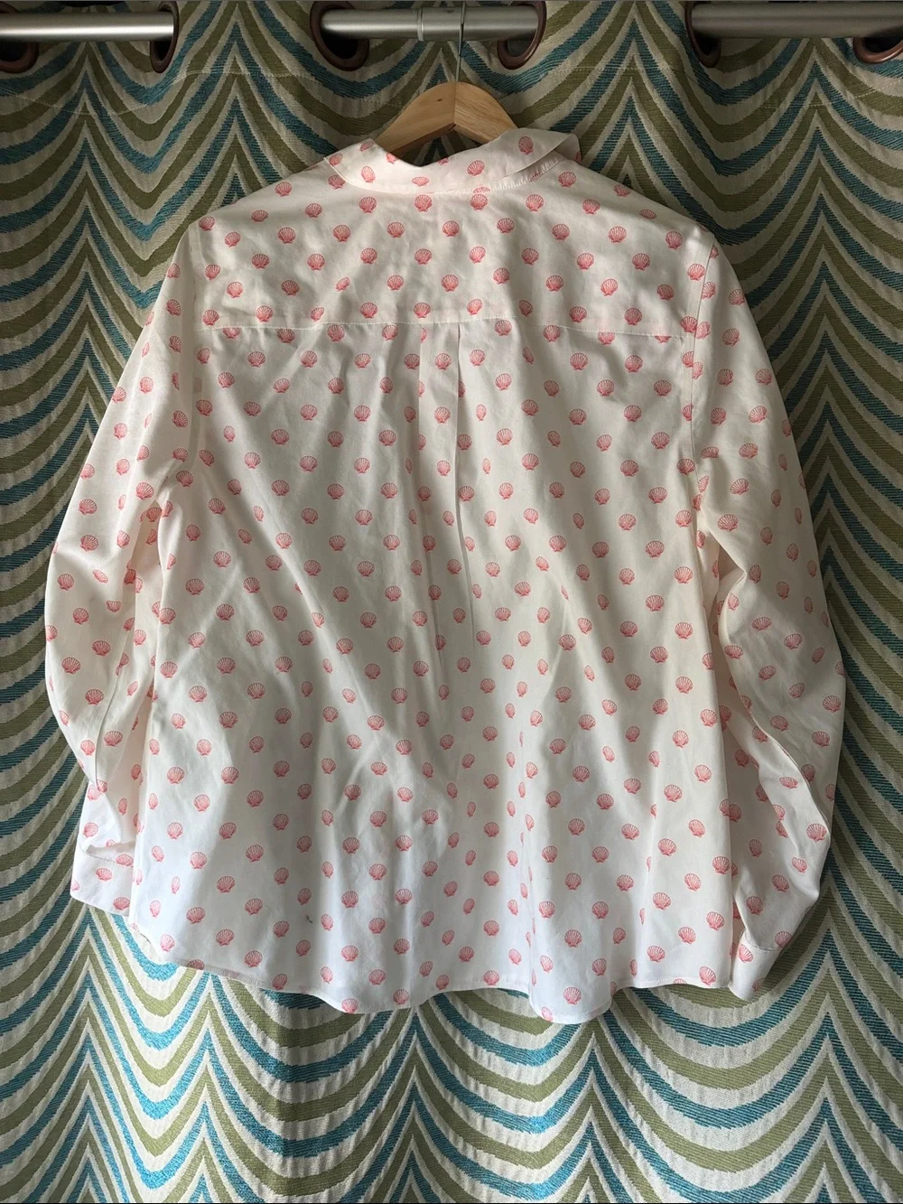 Chico's White Blouse with Shell Motif